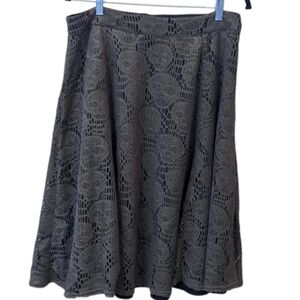 RockSteady Skull Lace A-Line Rockabilly Retro Swing Plus Size Skirt (1X)